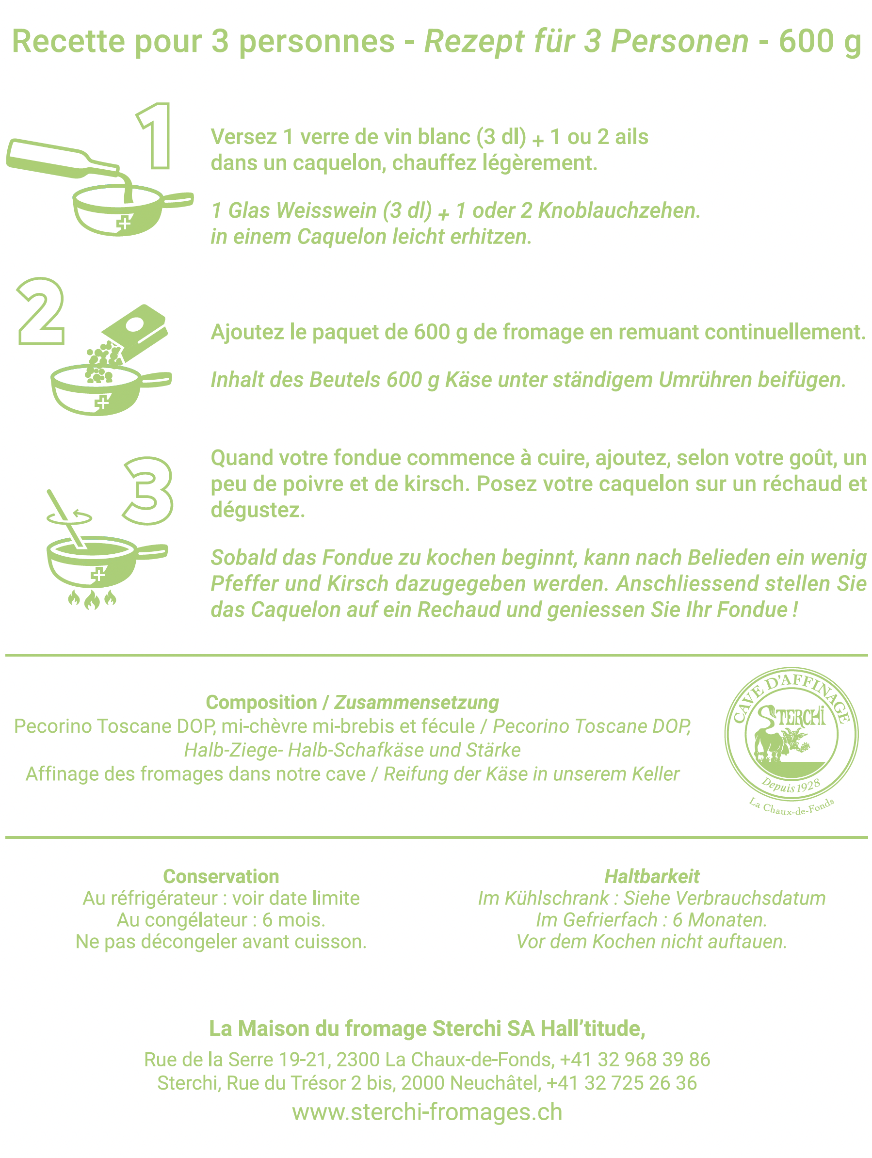 Fondue Sterchi mi-chèvre mi-brebis 400gr – Image 2